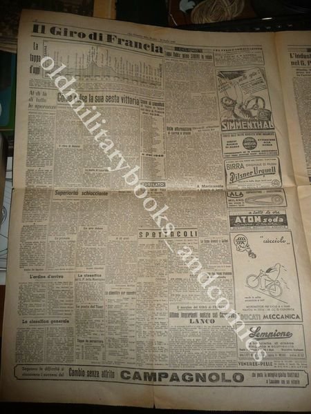 GIRO DI FRANCIA BARTALI VINCE A LOSANNA LA GAZZETTA DELLO …