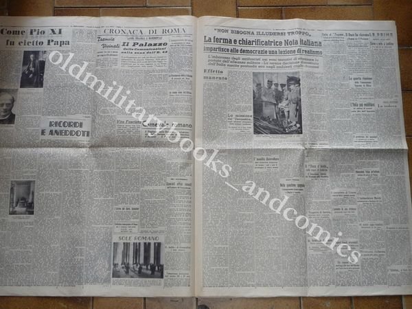 LA CRISTIANITA IN LUTTO PIO XI E' MORTO 10/02/1939 ED. …