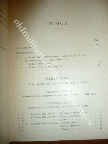 ANTICHITA PUBBLICHE ROMANE BASSI E MARTINI HOEPLI 1924 II^ Ed.