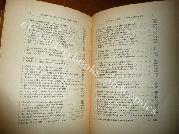 LA VITA NUOVA E IL CANZONIERE DANTE ALIGHIERI HOEPLI 1930 …