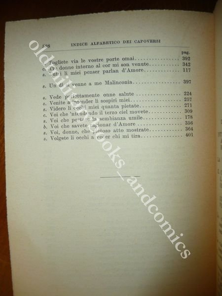 LA VITA NUOVA E IL CANZONIERE DANTE ALIGHIERI HOEPLI 1930 …