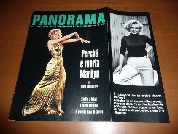 PERCHE' E' MORTA MARILYN MONROE PANORAMA n. 25 1964 RIVISTA …