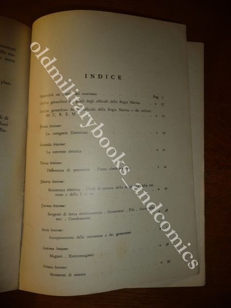CATEGORIA ELETTRICISTI MANUALI PER L'ISTRUZIONE PREMARINARA 1936