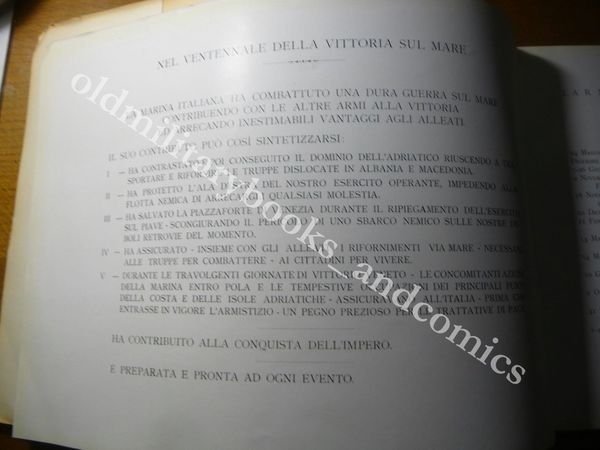 LA R. MARINA DALLA VITTORIA ALL'IMPERO VENTENNALE 1918-1938 CELEBRAZIONE 20 …