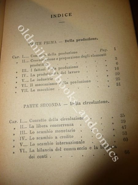 ECONOMIA POLITICA PROF. NICCOLO' PINSERO 1921 BIBLIOTECA DEGLI STUDENTI