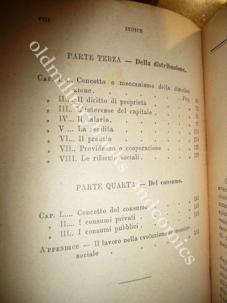 ECONOMIA POLITICA PROF. NICCOLO' PINSERO 1921 BIBLIOTECA DEGLI STUDENTI