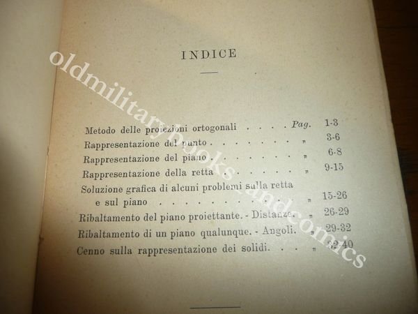 ELEMENTI DI GEOMETRIA DESCRITTIVA CARLO MONTANARI 1913 III^ BIBLIOTECA STUDENTI