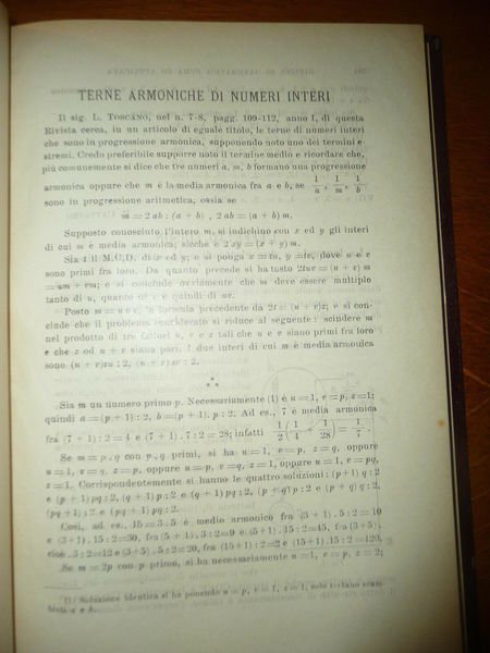 RIVISTA DI MATEMATICA PURA E APPLICATA VARI NUMERI RILEGATI INSIEME …