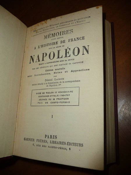 MEMOIRES DE NAPOLEON ECRITS A SAINTE-HELENE 1904 GARNIER FRERES 5 …