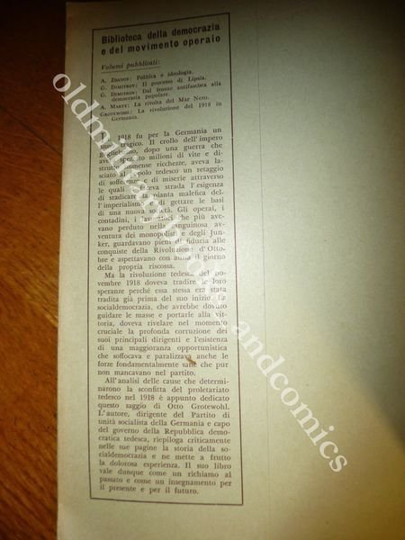 LA RIVOLUZIONE DEL 1918 IN GERMANIA OTTO GROTEWOHL CROLLO IMPERO …