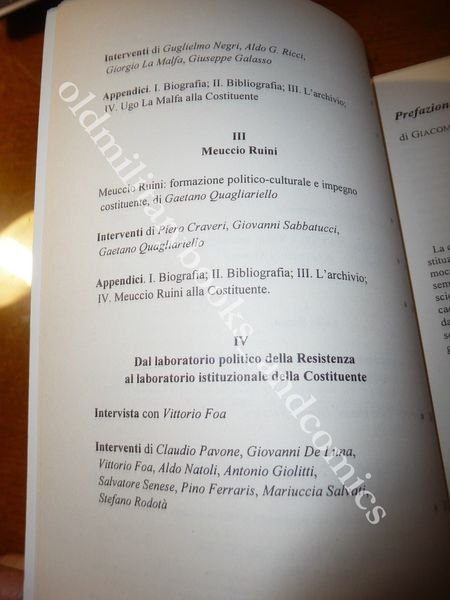 LA VIA ALLA POLITICA BASSO UGO LA MALFA RUINI PROTAGONISTI …