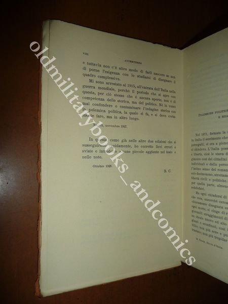 STORIA D'ITALIA DAL 1871 AL 1915 BENEDETTO CROCE 1943 RISORGIMENTO