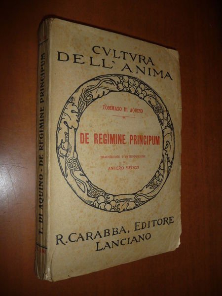 DE REGIMINE PRINCIPUM TOMMASO DI AQUINO 1930 FILOSOFIA TEOLOGIA MEDIOEVO