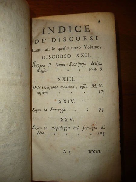 DISCORSI SOPRA I PRINCIPALI DOVERI DEGLI ECCLESIASTICI Vol. III MORIZIO …