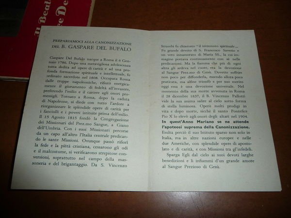IL BEATO GASPARE DEL BUFALO DON RAFFAELE BERNARDO 1949 STORIA …