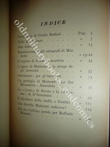 ECHI DEL TERRORE ROBERTO MARVASI LETTERE DI MATTEOTTI E DEL …