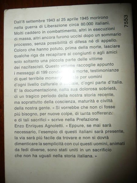 LETTERE DI CONDANNATI A MORTE DELLA RESISTENZA DRAMMATICA DOCUMENTAZIONE