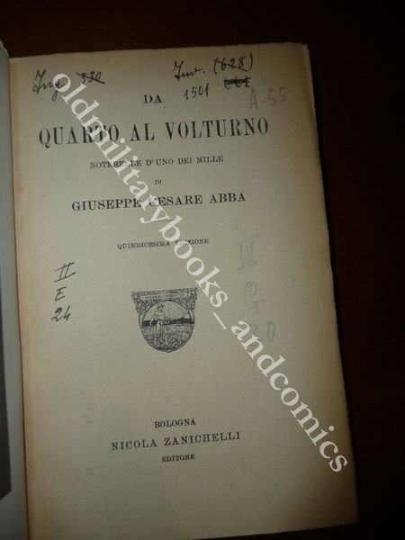 DA QUARTO A VOLTURNO NOTERELLE DI UNO DEI MILLE GIUSEPPE …