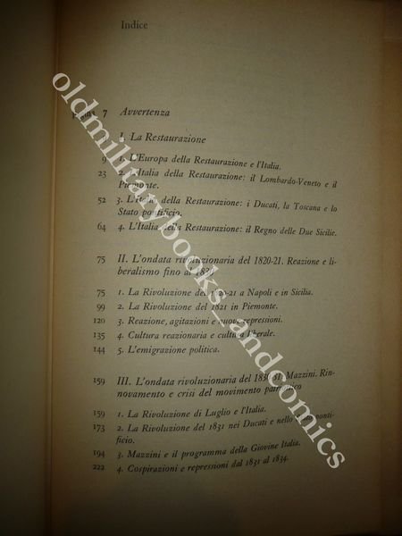 DALLA RESTAURAZIONE ALLA RIVOLUZIONE NAZIONALE 1815-1846 GIORGIO CANDELORO