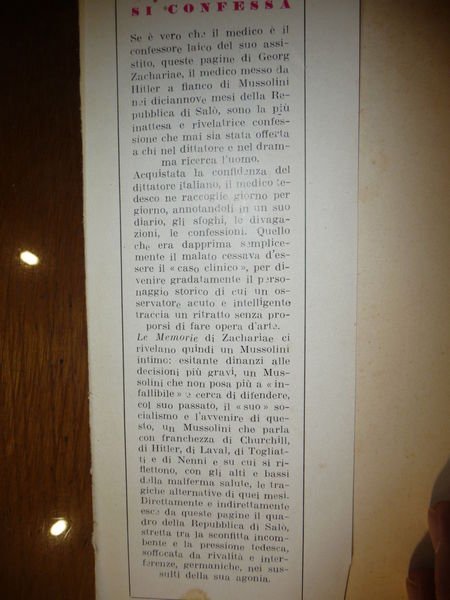 MUSSOLINI SI CONFESSA GEORG ZACHARIAE LE CONFESSIONI DEL DUCE AL …