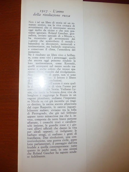 1917 L'ANNO DELLA RIVOLUZIONE RUSSA DIARIO GIORNALISTA DEL MINUTE R. …
