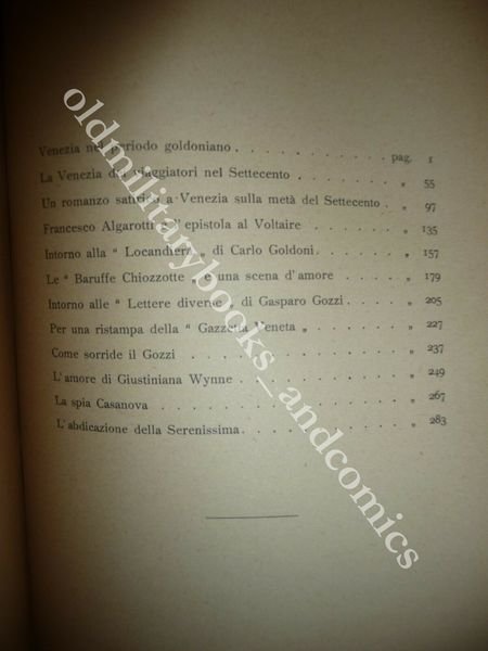 VOCI E VISIONI DEL SETTECENTO VENEZIANO GIUSEPPE ORTOLANI GOLDONI GOZZI …