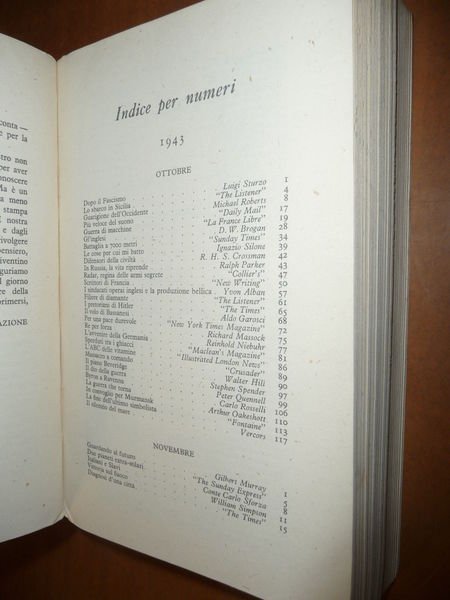 SEI MESI RACCOLTA RIVISTA IL MESE 1943-1944 WWII POLITICA GUERRA …
