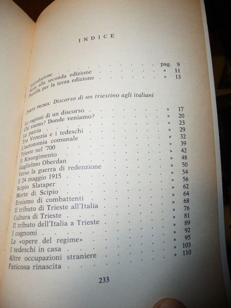 DISCORSI DI UN TRIESTINO AGLI ITALIANI ANNESSIONE ALL'ITALIA GUERRA DOPOGUERRA