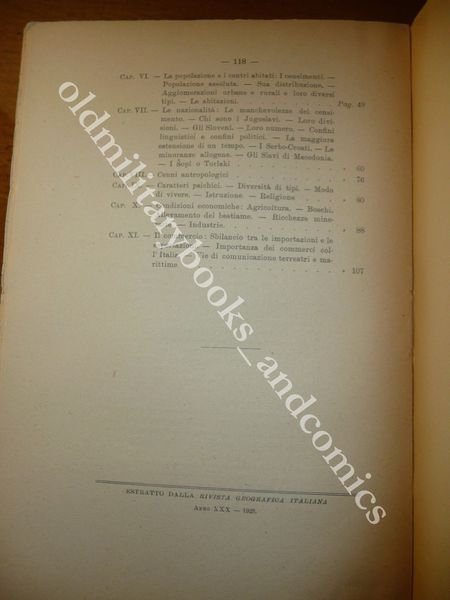 LA JUGOSLAVIA PROFILO GEOGRAFICO-FISICO ETNICO-LINGUISTICO ECONOMICO MUSONI 1928