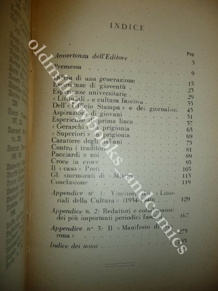 DIFESA DI UNA GENERAZIONE G. SILVANO SPINETTI IMPORTANTE EX-LIBRIS