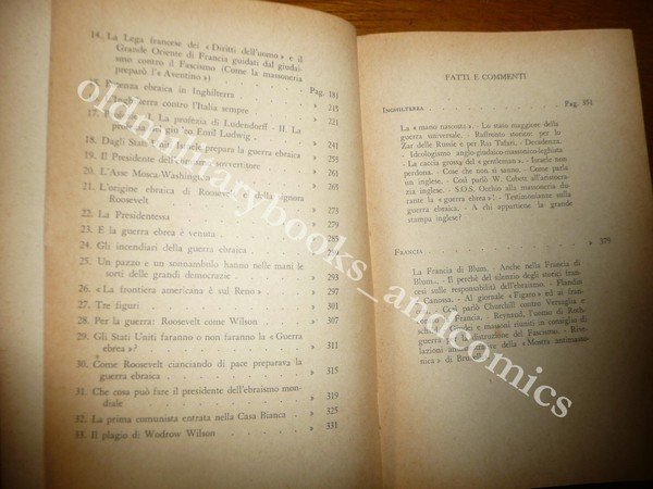 GIUDAISMO BOLSCEVISMO PLUTOCRAZIA MASSONERIA GIOVANNI PREZIOSI 1943 I^ Ed. SOVRACC. …