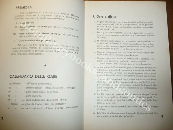 GARE INTERREGIONALI DI SCI REGOLAMENTO E PROGRAMMA MISURINA FEBBRAIO 1947