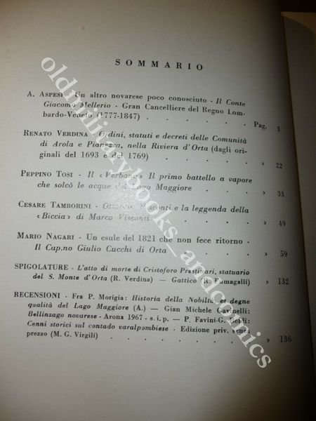 BOLLETTINO STORICO PER LA PROVINCIA DI NOVARA GENNAIO GIUGNO 1968