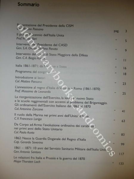 1861-1871 IL NUOVO STATO UNITA D'ITALIA ATTI DEL CONVEGNO PER …