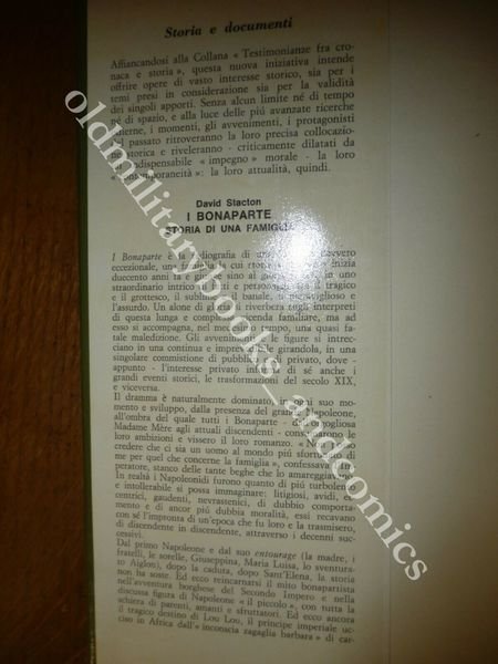 I BONAPARTE STORIA DI UNA FAMIGLIA DAVID STACTON MURSIA 1966