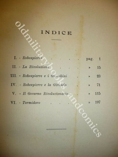 ROBESPIERRE NELLA RIVOLUZIONE DI LAURO RAFFAELE BOCCA 1931