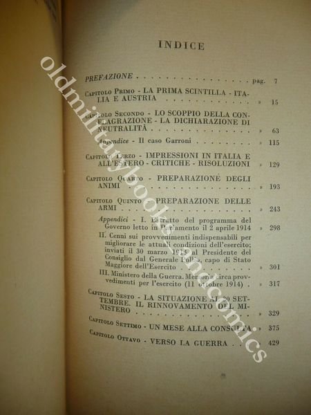 LA NEUTRALITA' ITALIANA 1914-1915 SALANDRA ANTONIO APPOGGIO ALLA TRIPLICE OTTIMO