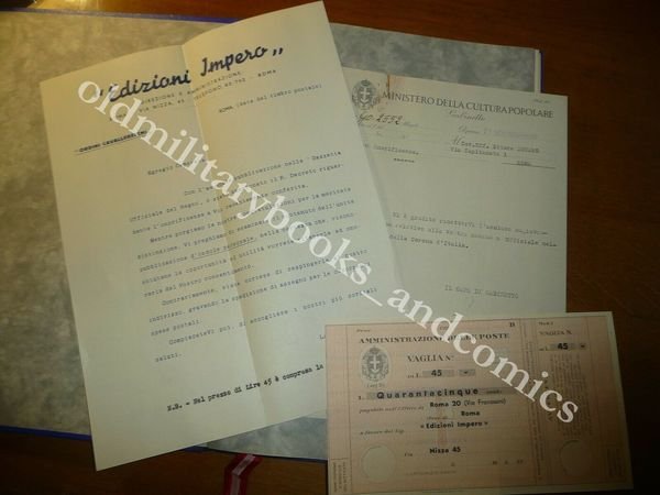 ORDINI CAVALLERESCHI DEL REGNO D'ITALIA ONOREFICENZE CON LETTERA MINCULPOP 1940