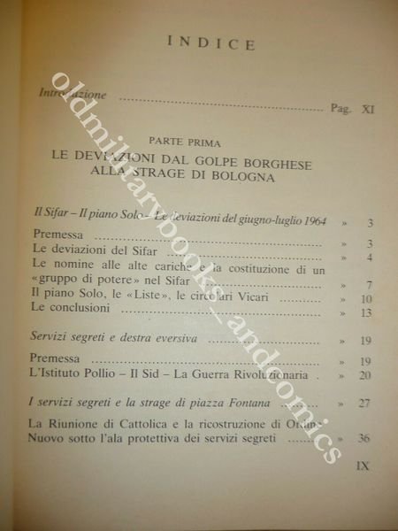 SERVIZI SEGRETI PIETRO CALDERONI PIANO SOLO GOLPE BORGHESE P2 STRAGE …