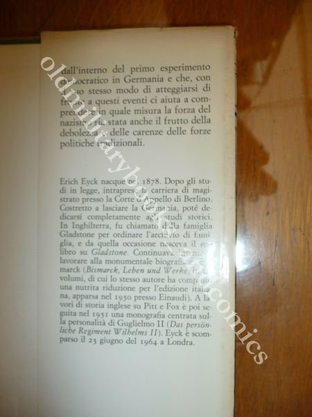 STORIA DELLA REPUBBLICA DI WEIMAR 1918-1933 ERICH EYCKSTORIA DELLA REPUBBLICA …