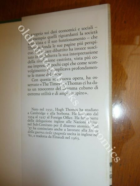 STORIA DI CUBA 1762-1970 HUGH THOMAS EINAUDI 1973 I^ Ed.