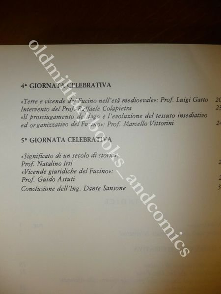 FUCINO CENTO ANNI 1877-1977 ATTI DEL CONGRESSO PER IL CENTENARIO …