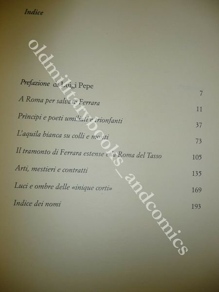 ESTENSI A ROMA SECOLO XVI MASETTI ZANNINI GIAN LODOVICO PERFETTO