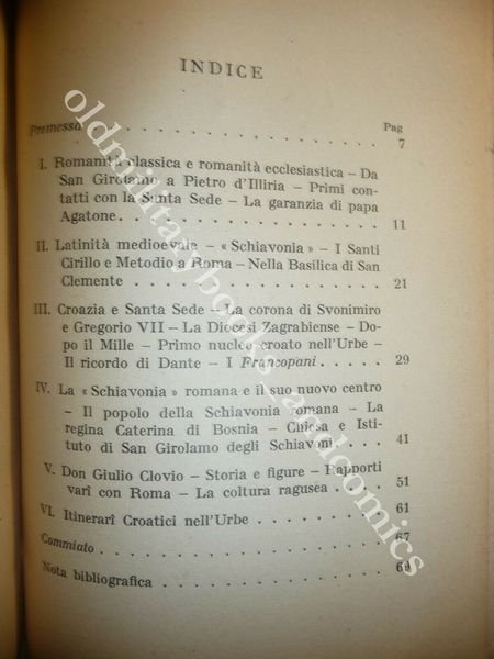 CROAZIA E ROMA A.A. BERNARDY SANTA SEDE E CROAZIA SCHIAVONIA …