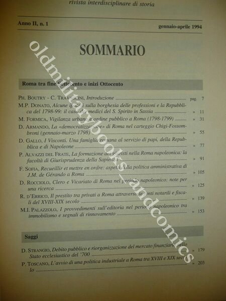 ROMA MODERNA E CONTEMPORANEA ROMA FRA FINE SETTECENTO E INIZI …
