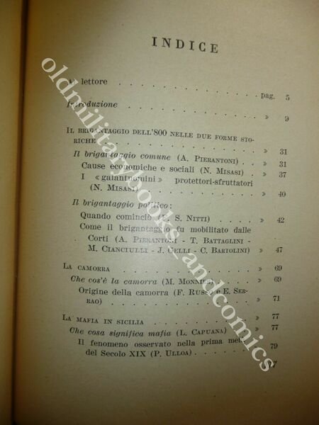 L'ITALIA NELLA SERVITU BRIGANTAGGIO POLITICO CAMORRA E MAFIA POLIZIE E …