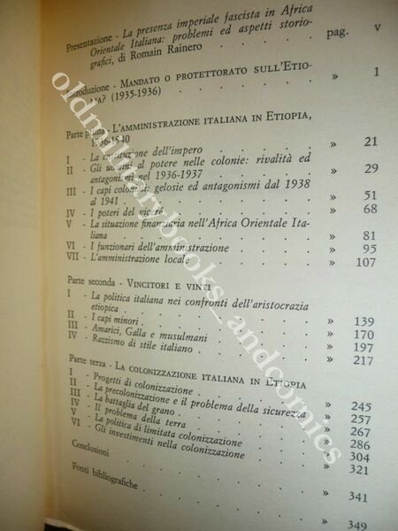 IL COLONIALISMO ITALIANO IN ETIOPIA 1936-1940 ALBERTO SBACCHI