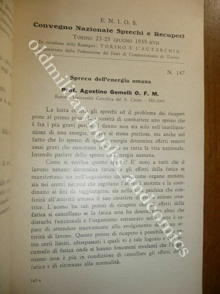 CONVEGNO NAZIONALE SPRECHI E RECUPERI LA DIFFERENZIATA NEGLI ANNI '30 …