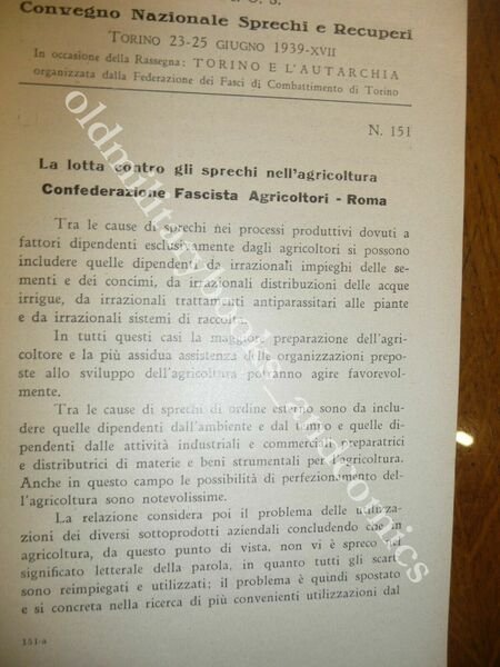 CONVEGNO NAZIONALE SPRECHI E RECUPERI LA DIFFERENZIATA NEGLI ANNI '30 …