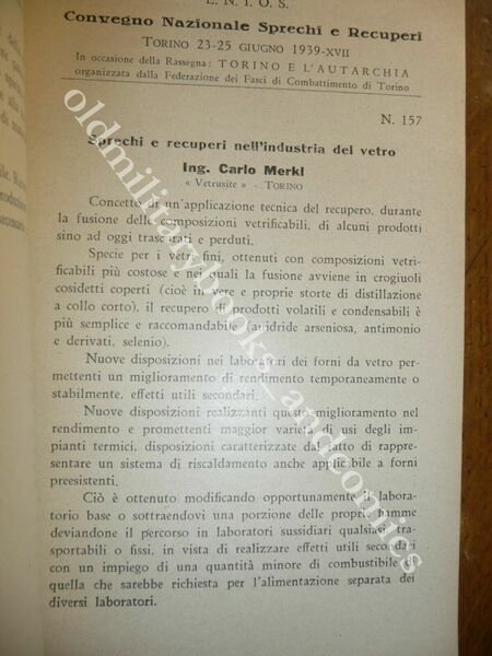 CONVEGNO NAZIONALE SPRECHI E RECUPERI LA DIFFERENZIATA NEGLI ANNI '30 …